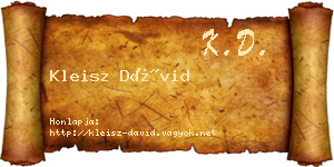 Kleisz Dávid névjegykártya