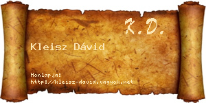 Kleisz Dávid névjegykártya