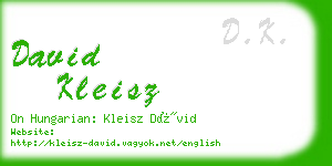 david kleisz business card